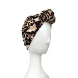 Leopard Print Soft Jersey Turban Hat For Women