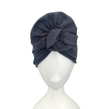 Navy Cotton Rosette Full Head Turban