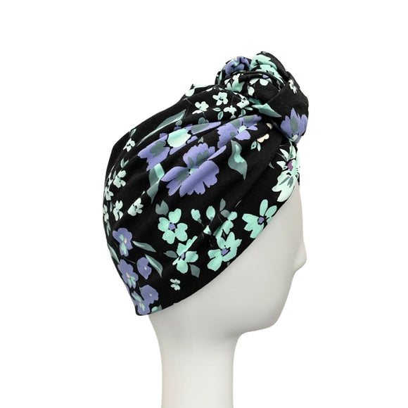 Oversized Floral Knot Turban Hat for Women