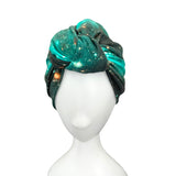 Green Space Constellation Print Turban Hat