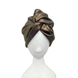 Gold Metallic Twist Turban Hat