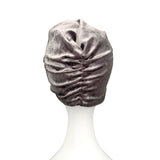 Silver Grey Front Knot Full Velvet Turban Hat for Women