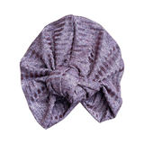 Metallic Rose Gold Knit Fabric Turban Hat