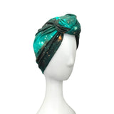 Green Space Constellation Print Turban Hat