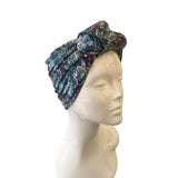 Extra Wide Blue Organic Cotton Turban Head Wrap Headband