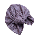 Metallic Rose Gold Knit Fabric Turban Hat