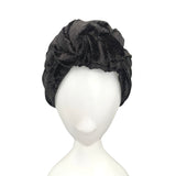 Black Vintage Style Knotted Luxury Velvet Hair Turban for Women