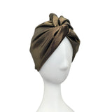 Gold Metallic Twist Turban Hat