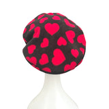 Valentines Day Heart Fleece Beret Hat