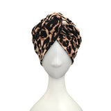 Soft Leopard Print Turban Head Wrap Hat 