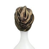 Gold Metallic Twist Turban Hat