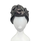 Silver Metallic Knotted Turban Hat