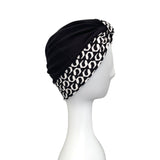 Black and White Turban Head Wrap