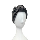 Silver Metallic Knotted Turban Hat