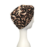 Soft Leopard Print Turban Head Wrap Hat 