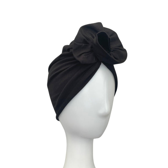 Black Rosette Turban for Women
