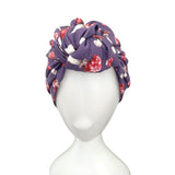 Purple Mushroom Print Turban Head Wrap