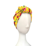 Soft Floral Yellow Jersey Hair Turban Head Wrap Hat