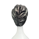 Silver Metallic Knotted Turban Hat