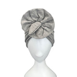 Handmade Grey Alopecia Chemo Turban