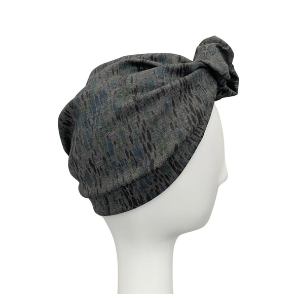 Dark Grey Retro Style Autumn Winter Knot Turban