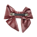 Dusky pink velvet hair bow barrette clip 