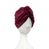 Wine Red Crushed Velvet 1940s Turban Hat