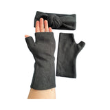 Black fingerless gloves and ear warmer set for women