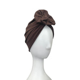 Brown Alopecia Cotton Jersey Turban