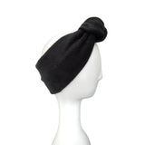 Black fingerless gloves and ear warmer set for women