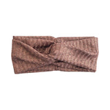 Pink Gold Metallic Ribbed Knit Turban Twist Headband