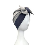 Dark Grey Women's Bow Turban Head Wrap Hat