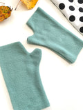 Duck egg fingerless arm warmer mittens