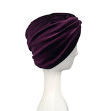 Purple Stretch Velvet Turban Twist Head Wrap