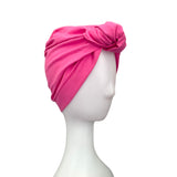 Bright Pink Women's Knot Cotton Turban Hat