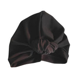 Soft Black Ribbed Jersey Front Knot Head Wrap