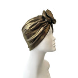 Festive Gold Jersey Hair Loss Headwear 
