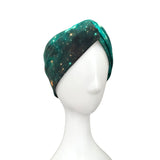 Green Celestial Star Print Turban Twist Headband