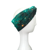 Green Celestial Star Print Turban Twist Headband