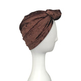 Soft Brown Velvet Knot Vintage Turban Hat