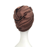 Soft Brown Velvet Knot Vintage Turban Hat