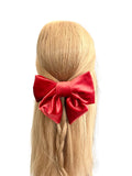 Luxury burnt orange velvet hair bow barrette