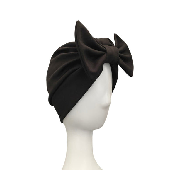 Pre-Tied Black Women's Bow Hair Turban