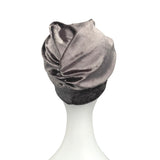 Silver Grey Soft Stretchy Velvet Turban