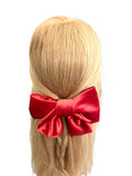Luxury burnt orange velvet hair bow barrette