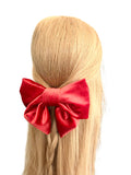 Luxury burnt orange velvet hair bow barrette