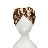 Stylish Brown And Beige Turban Twist Headband
