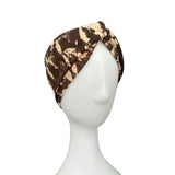 Stylish Brown And Beige Turban Twist Headband