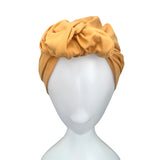 Prettied Mustard Yellow Knot Turban Hat for Women
