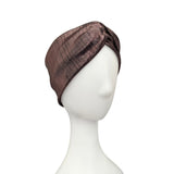 Dark Rose Gold Striped Metallic Twist Headband